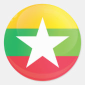 Birma-Icon-Flagge Runder Aufkleber (Vorderseite)