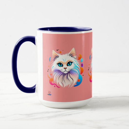 Birma Katze - Farbige Illustration Tasse (Links)
