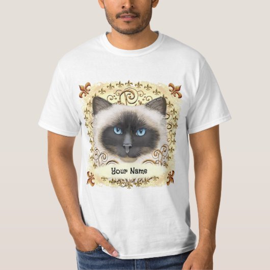 Birma-Katze Fleur De Lis T-Shirt (Vorderseite)