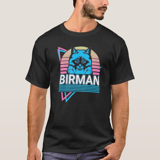 Birma-Katze Retro T-Shirt (Vorderseite)