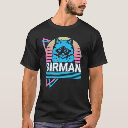 Birma-Katze Retro T-Shirt (Vorderseite)