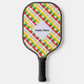 Birma/Myanmar-Flagge mit Ihrem Namen Pickleball Schläger (Vorderseite)