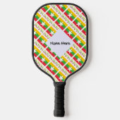 Birma/Myanmar-Flagge mit Ihrem Namen Pickleball Schläger (Rückseite)