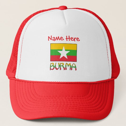 Birma-Myanmar-Flagge Personalisiert Truckerkappe (Vorderseite)