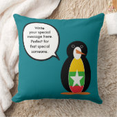 Birma Myanmar im Gespräch mit Frau Penguin Persona Kissen (Decke)