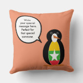 Birma Myanmar im Gespräch mit Frau Penguin Persona Kissen (Rückseite)