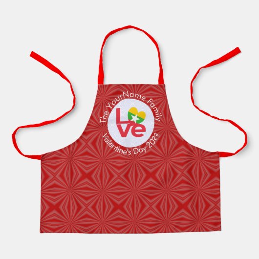 Birma/Myanmar - Rote LIEBE Personalisiert Schürze (Vorderseite)