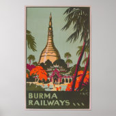 Birma-Myanmar-Tempel | Vintage Travel Poster (Vorne)