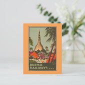 Birma-Myanmar-Tempel | Vintage Travel Poster Postkarte (Stehend Vorderseite)