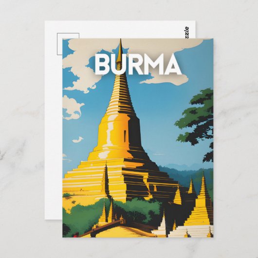 Birma Postkarte (Vorne/Hinten)