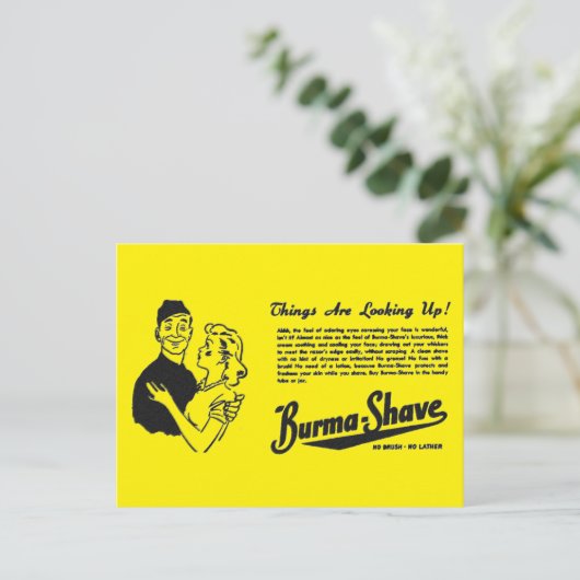 Birma Shave Adoring Postkarte (Stehend Vorderseite)