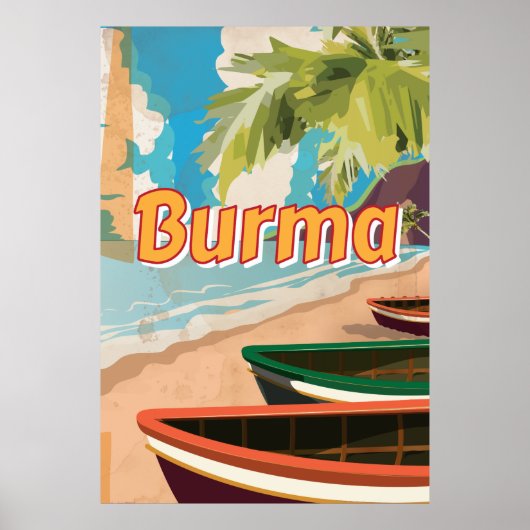 Birma Vintages Urlaubsposter Poster (Vorne)