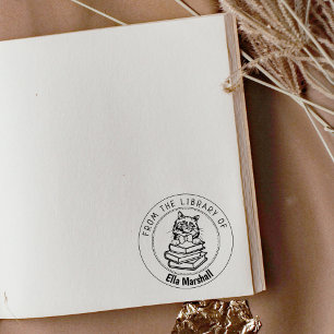 Birman Cat, Buch aus der Bibliothek von Gummistempel