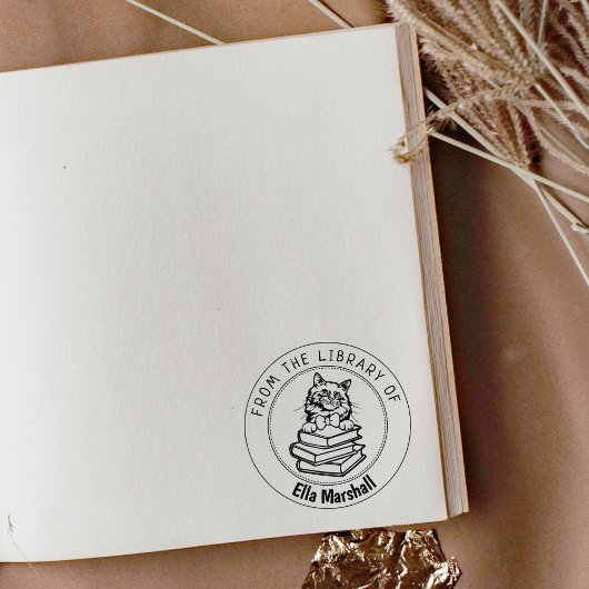 Birman Cat, Buch aus der Bibliothek von Gummistempel