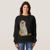 Birman Cat Christmas Lights Xmas Cat Lover Santa H Sweatshirt (Vorne ganz)