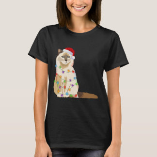 Birman Cat Christmas Lights Xmas Cat T-Shirt