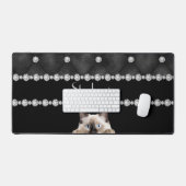 Birman Cat Diamonds on Black Desk Mat Schreibtischunterlage (Tastatur & Maus)