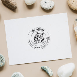 Birman Cat Family Rücksendeadresse Gummistempel