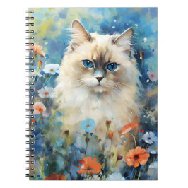 Birman Cat farbige Aquarellbilder Notizblock