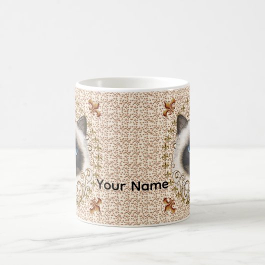 Birman Cat Fleur De Lis mug Kaffeetasse (Mittel)