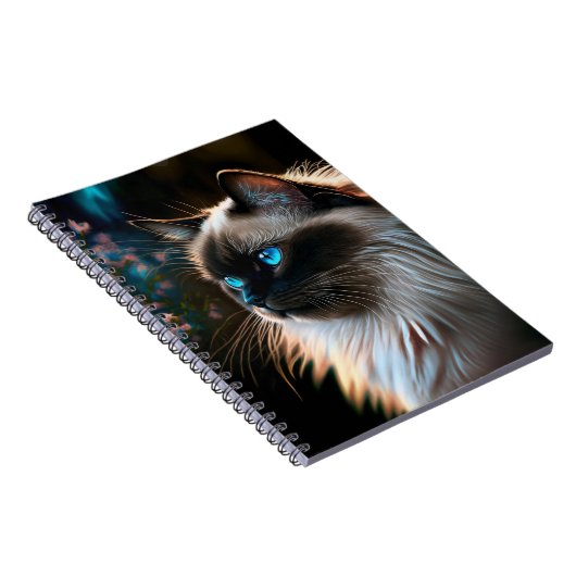 Birman Cat im Blumenfolien-Notebook Notizblock (Rechte Seite)