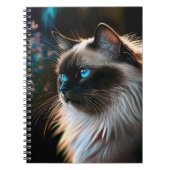 Birman Cat im Blumenfolien-Notebook Notizblock (Vorderseite)