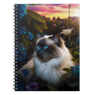 Birman Cat im City Garden am Sonntag Notizblock