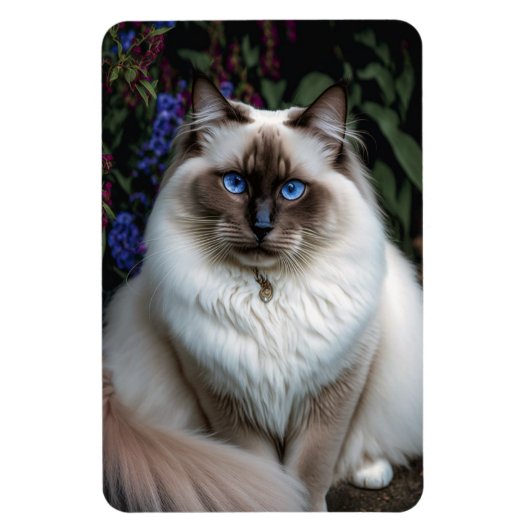 Birman Cat im Garden Magnet (Vertikal)