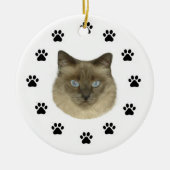 Birman Cat Keramik Ornament (Vorne)