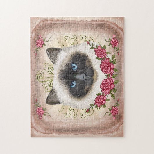 Birman Cat Rose Puzzle (Vertikal)