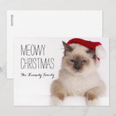 Birman Cat Santa Feiertagskarte (Vorne/Hinten)