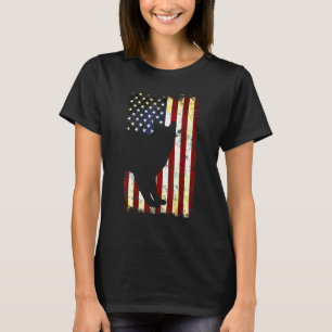Birman Cat Silhouette American Flag 4. Juli T-Shirt