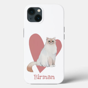 Birman Cat Watercolor Kitty Pink Herz Case-Mate iPhone Hülle