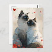 Birman Cats Valentinstag Postkarte (Vorne/Hinten)
