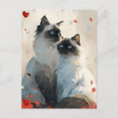Birman Cats Valentinstag Postkarte (Vorderseite)