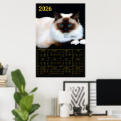 Birman-Katze 2026 Kalender Poster (Heimbüro)