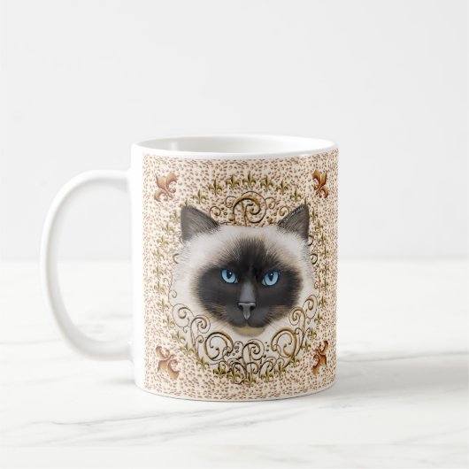 Birman-Katze Fleur De Lis Tasse (Links)