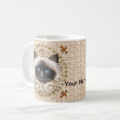 Birman-Katze Fleur De Lis Tasse (Vorderseite Links)