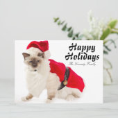 Birman Katze in Sankt-Anzug Feiertagskarte (Stehend Vorderseite)
