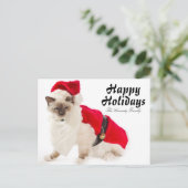 Birman Katze in Sankt-Anzug Feiertagspostkarte (Stehend Vorderseite)