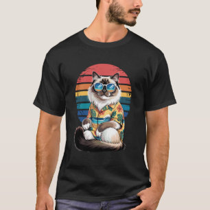 Birman Katze Sonnenbrille Hawaiian Strand Sommerfe T-Shirt
