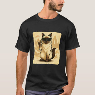 Birman-Katze Sonnenbrille Rockmusik Lustig Retro T-Shirt