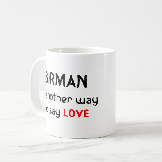 Birman Liebe Kaffee Tasse (Vorderseite Links)