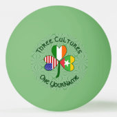 Birmanisch Myanmar Irish American Flags Kleeblatt Tischtennisball (Vorderseite)