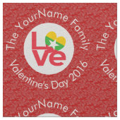 Birmanische Flagge Herzerrote LIEBE Stoff (Nahaufnahme)