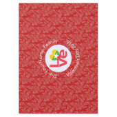 Birmanische Flagge Herzerrote LIEBE Tischdecke (Vorderseite)