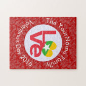Birmanische Flagge - Rote Buchstaben LIEBE Weiß au Puzzle (Horizontal)