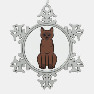 Birmanische Katzen-Cartoon Schneeflocken Zinn-Ornament
