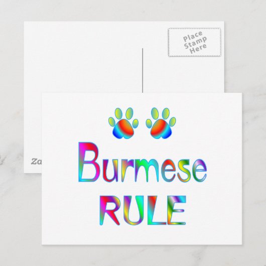 birmanische Regel Postkarte (Vorne/Hinten)