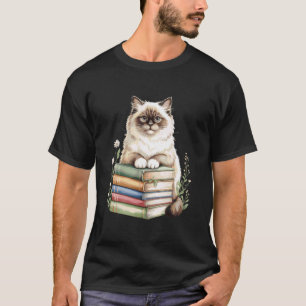 Birmanischer Bücherwurm Blumen Buch Lesebücher Bir T-Shirt